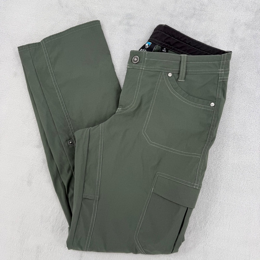 Kuhl Men Olive Green Cargo Hiking Womens Pants Size 10 Reg Outdoor Performance